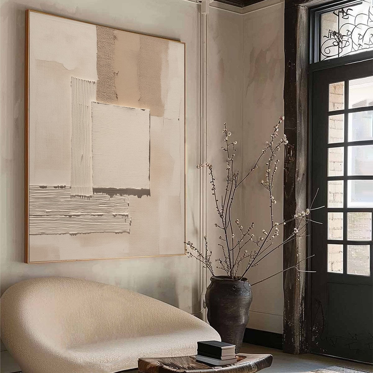 TERRA FORMA: Textured Wabi Sabi Abstract Beige Wall Art