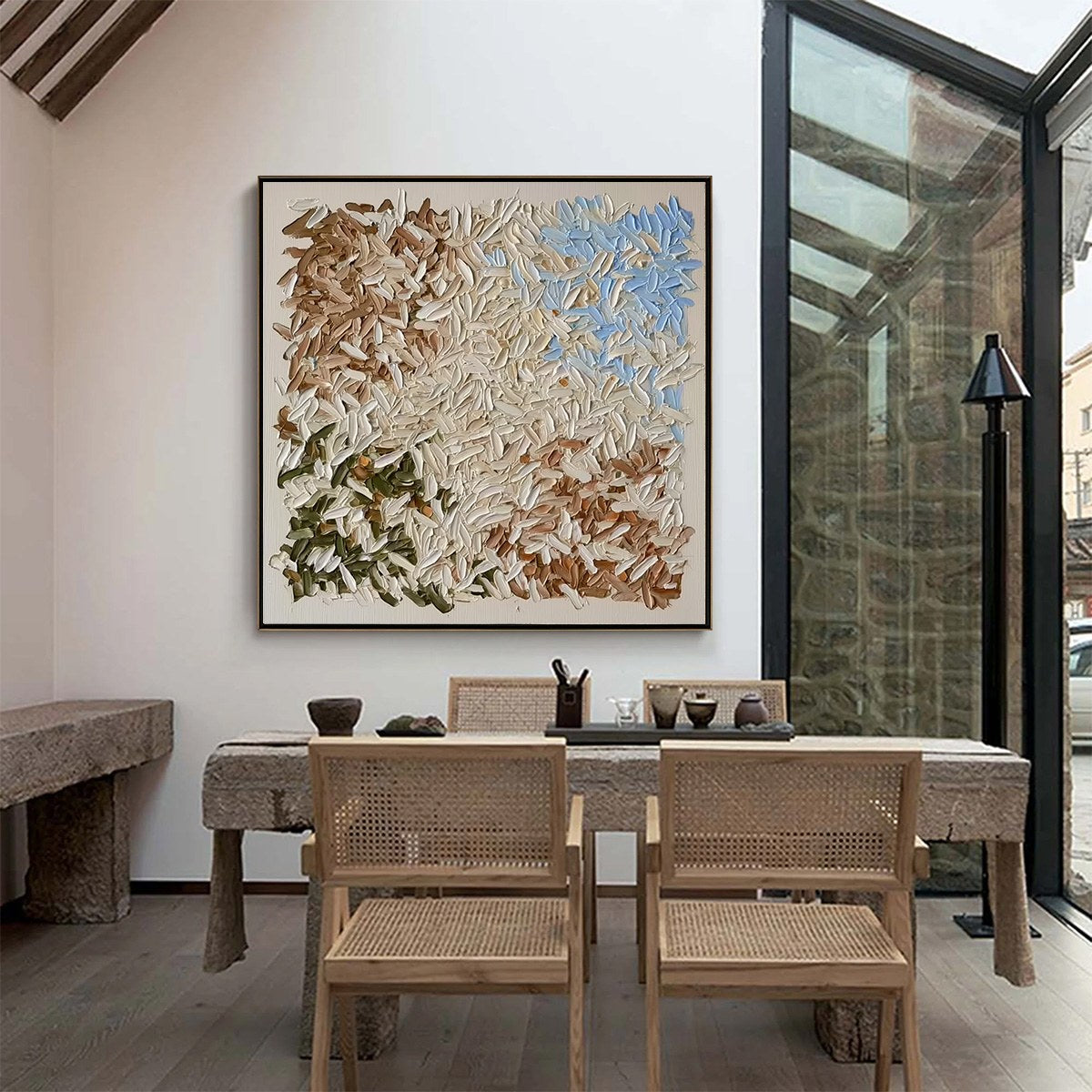 TERRA MOSAIC: Textured Earth Tone Abstract Impasto Painting