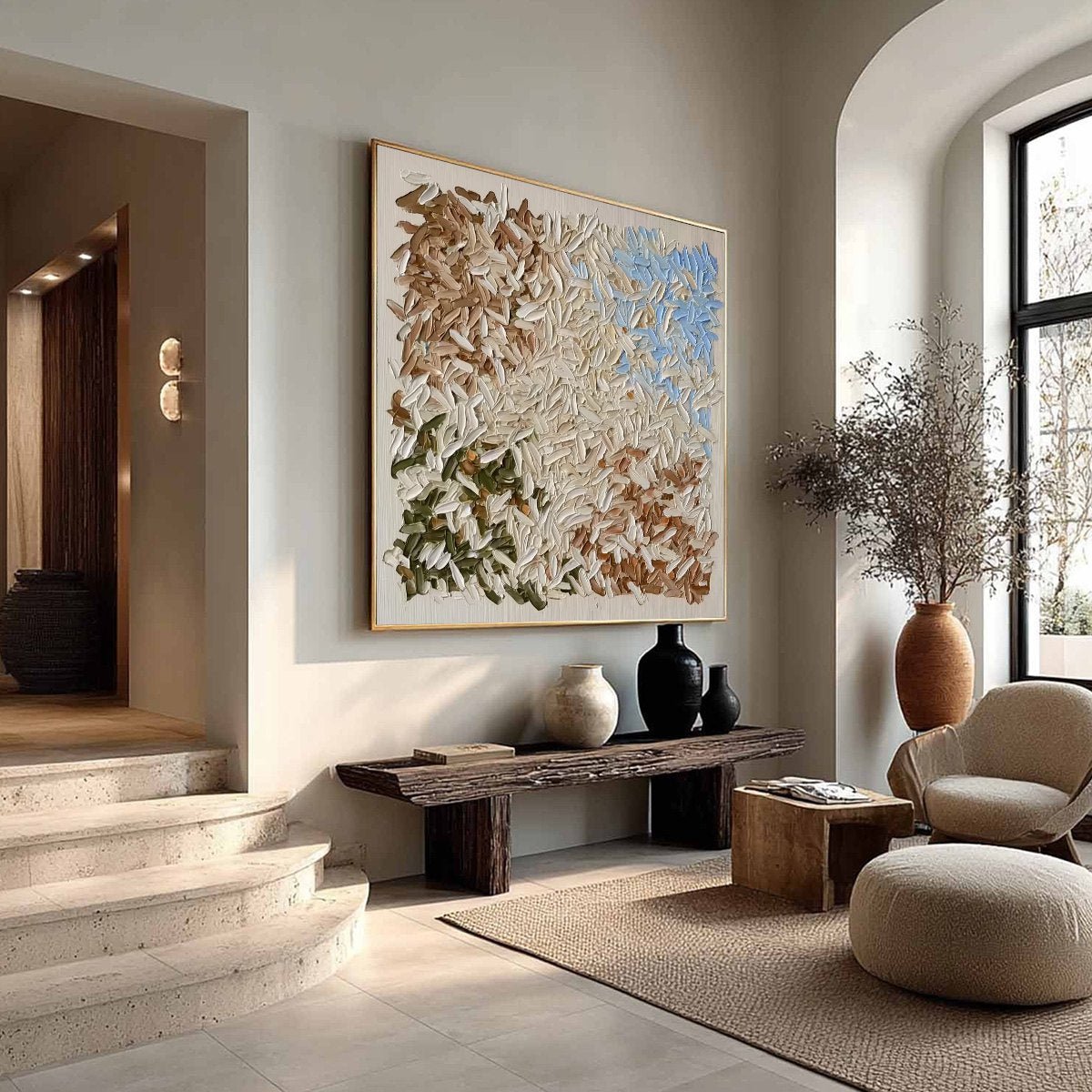 TERRA MOSAIC: Textured Earth Tone Abstract Impasto Painting