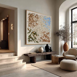 TERRA MOSAIC: Textured Earth Tone Abstract Impasto Painting