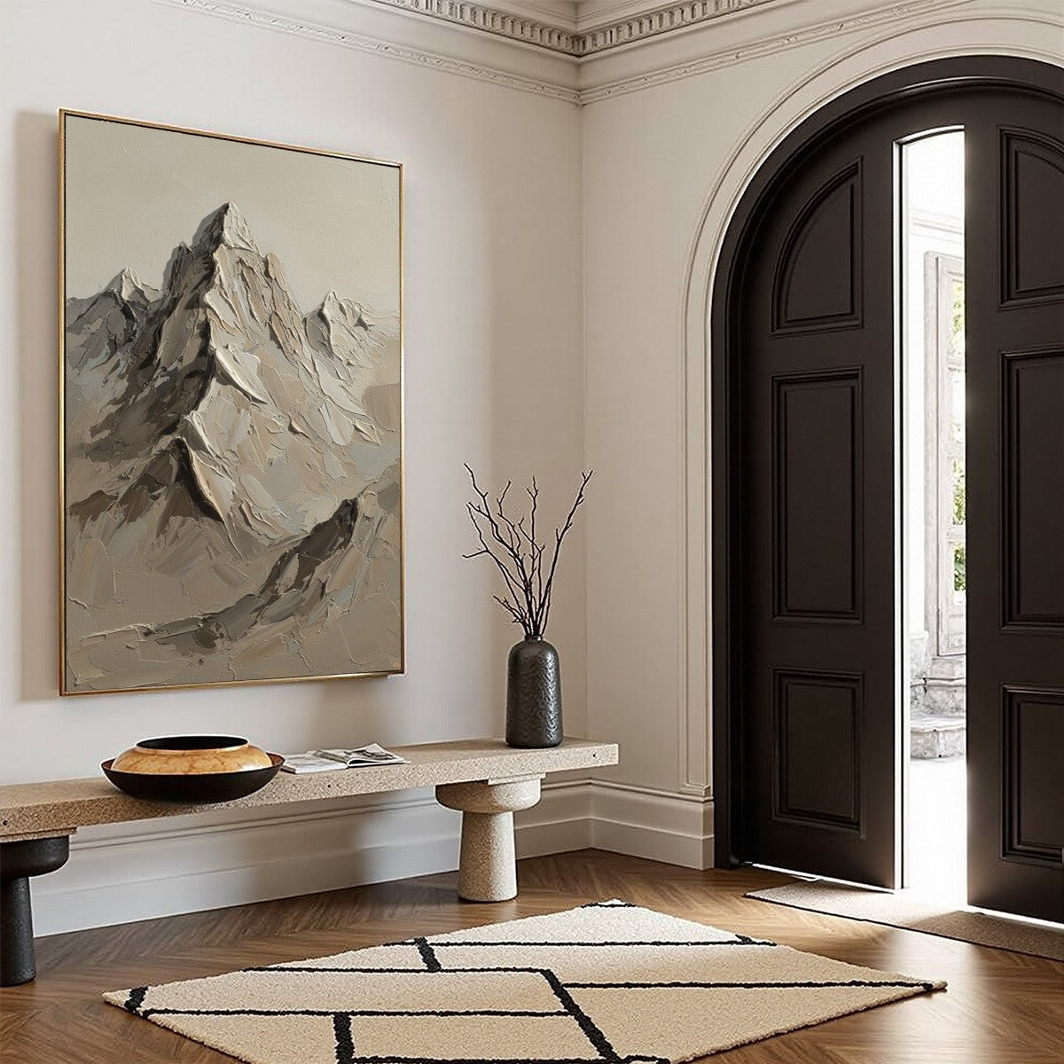 TERRA PEAK: Textured Wabi Sabi Mountain Impasto Wall Art