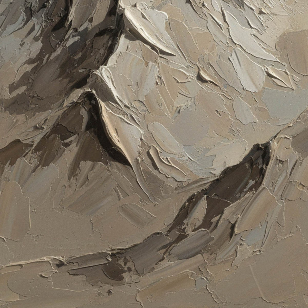 TERRA PEAK: Textured Wabi Sabi Mountain Impasto Wall Art