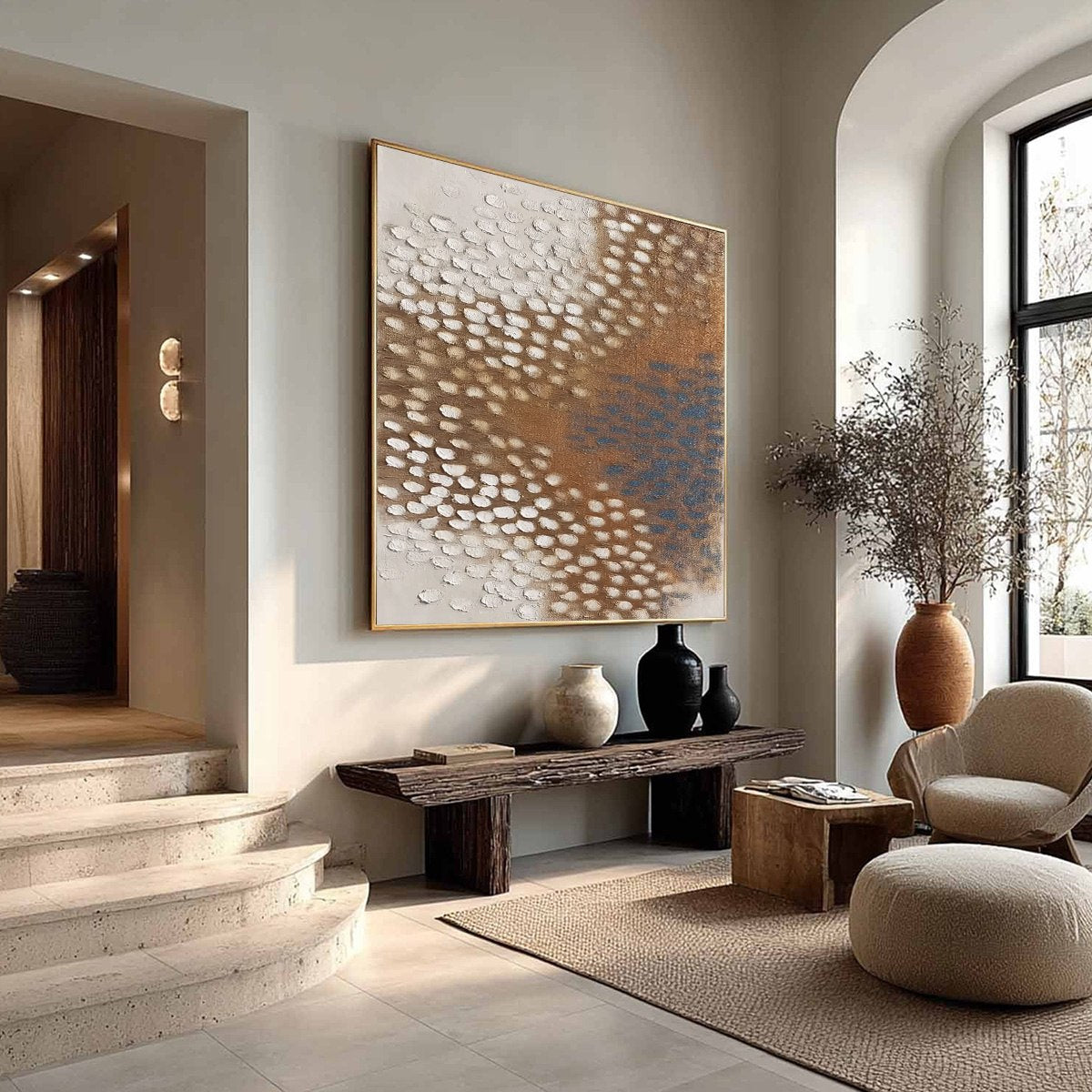 TERRA RHYTHM: Heavily Textured Wabi Sabi Abstract Painting