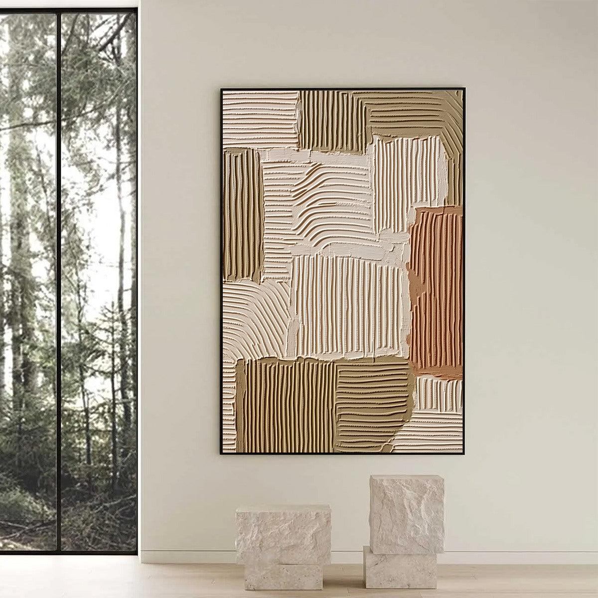 TERRA RHYTHMS: Textured Wabi Sabi Abstract Painting in Earth Tones
