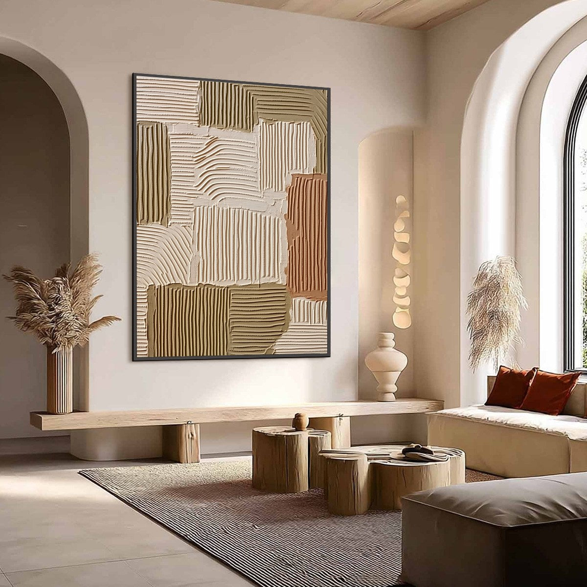 TERRA RHYTHMS: Textured Wabi Sabi Abstract Painting in Earth Tones