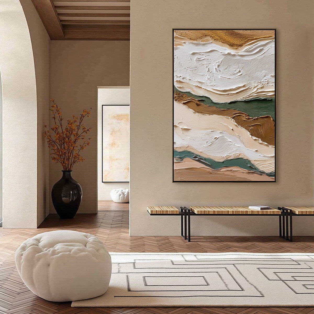 TERRA VEINS: Textured Wabi Sabi Abstract Earth Landscape Painting