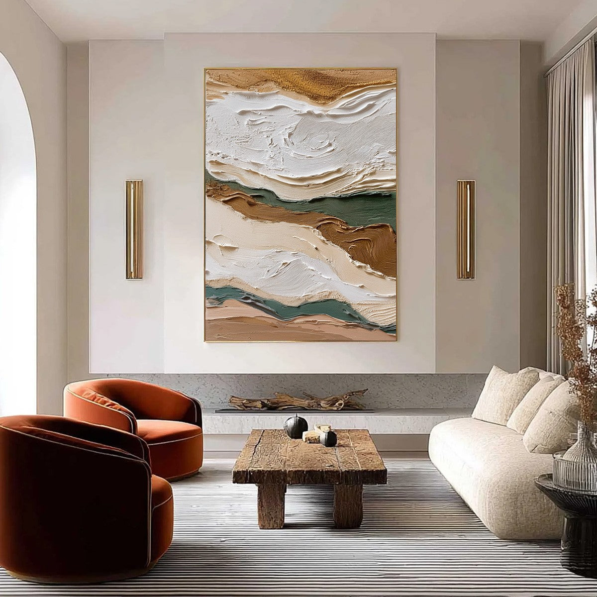 TERRA VEINS: Textured Wabi Sabi Abstract Earth Landscape Painting