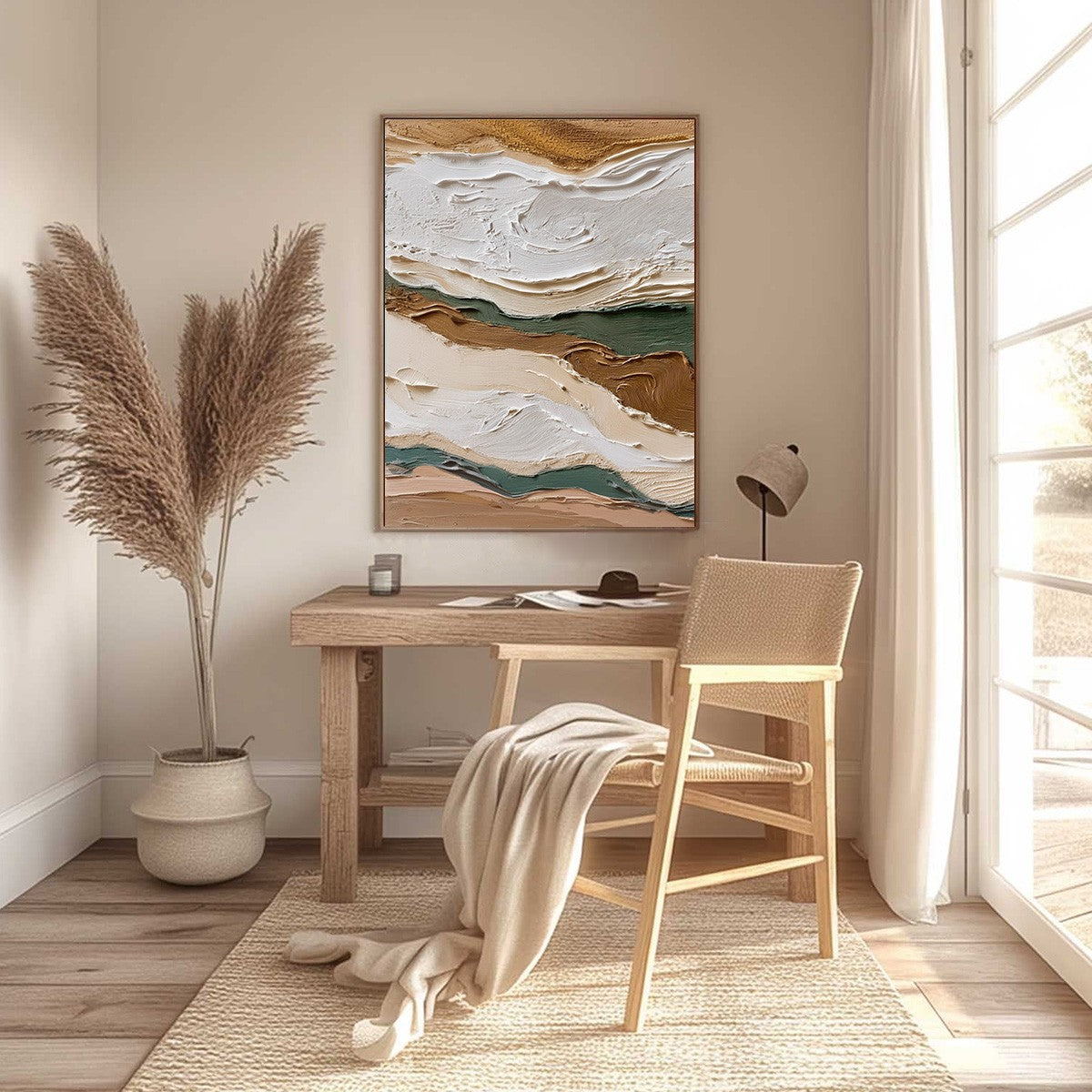 TERRA VEINS: Textured Wabi Sabi Abstract Earth Landscape Painting