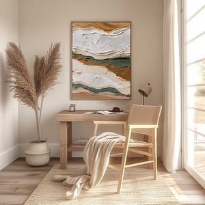 TERRA VEINS: Textured Wabi Sabi Abstract Earth Landscape Painting