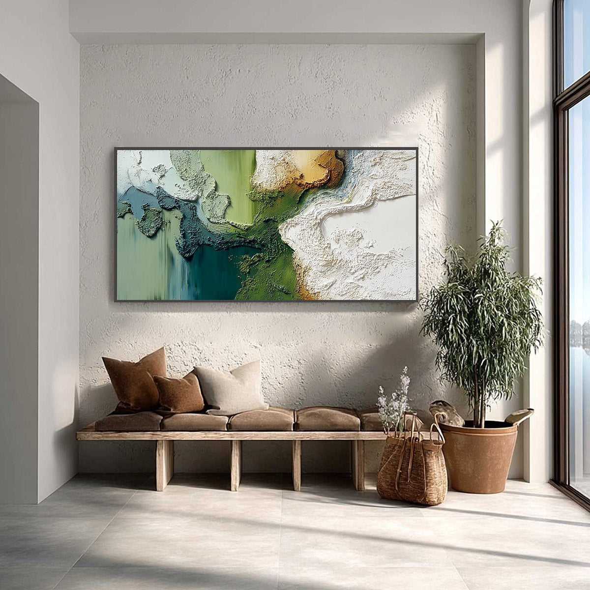 TERRA VERDE: Textured Abstract Earth Tone Landscape Painting