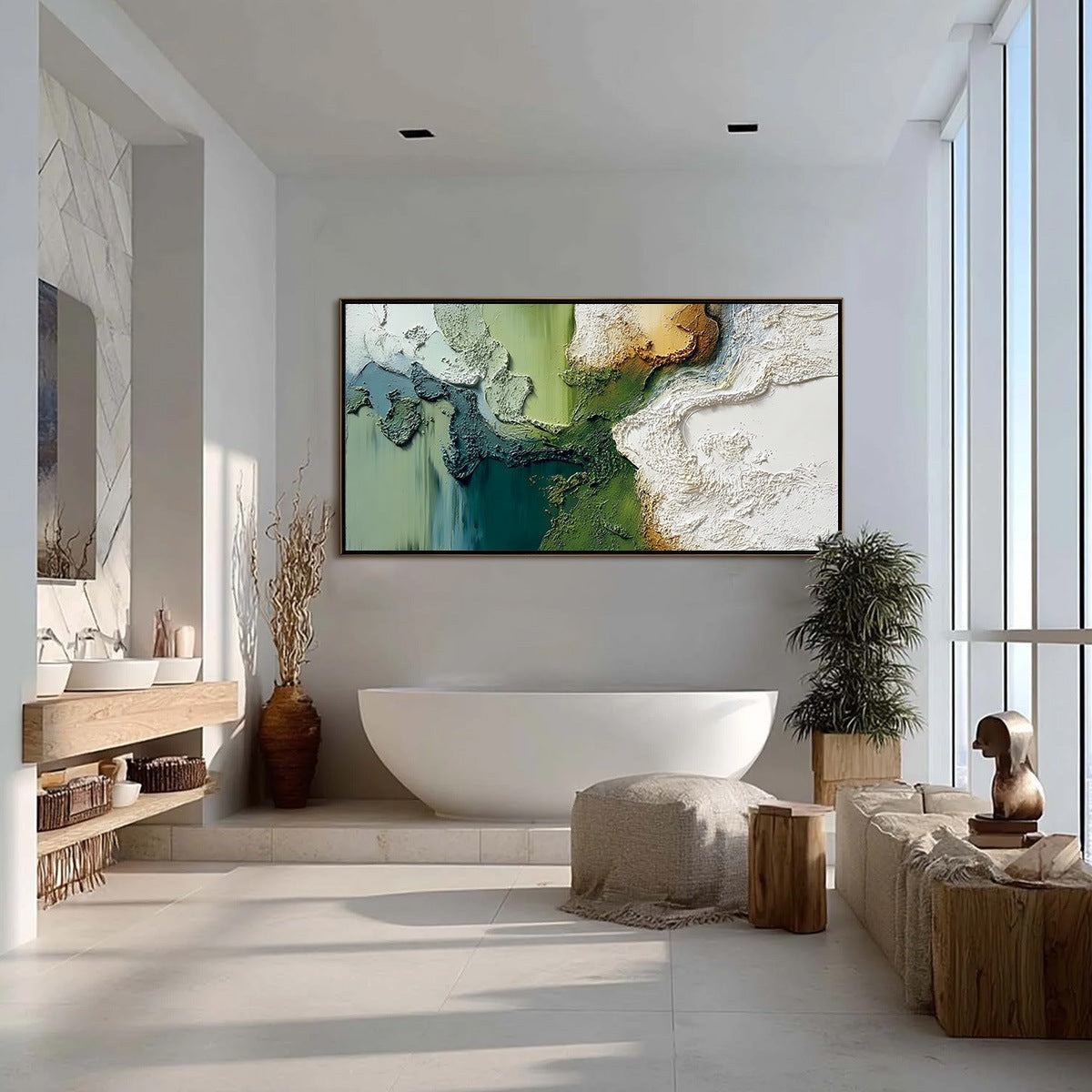 TERRA VERDE: Textured Abstract Earth Tone Landscape Painting