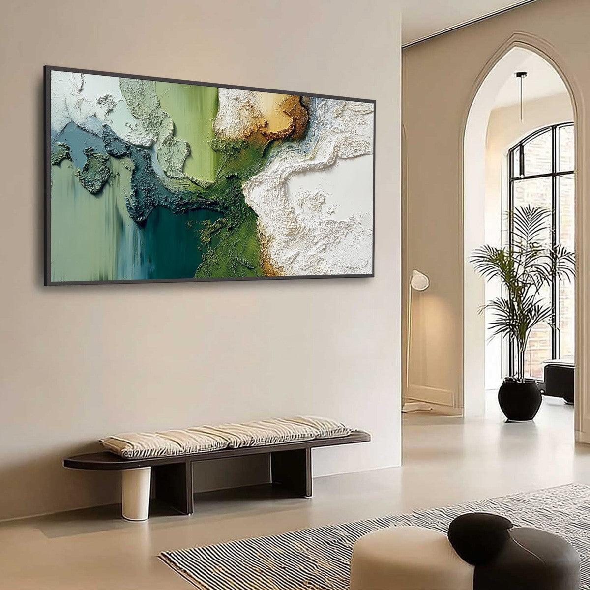 TERRA VERDE: Textured Abstract Earth Tone Landscape Painting