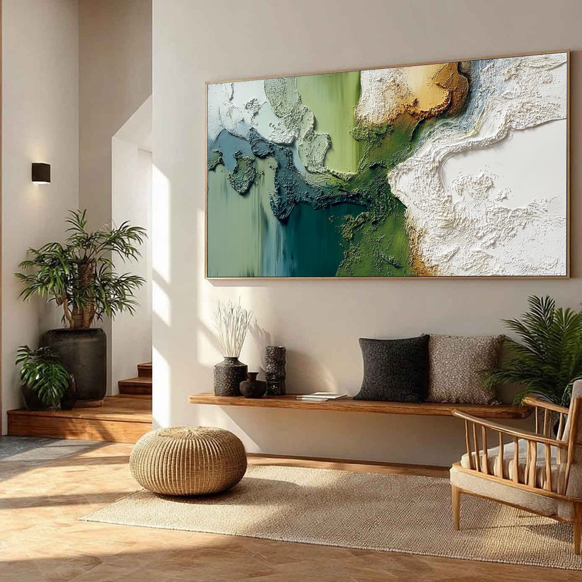 TERRA VERDE: Textured Abstract Earth Tone Landscape Painting