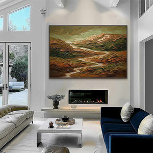 TERRA VISTA: Heavily Textured Abstract Landscape Oil Painting