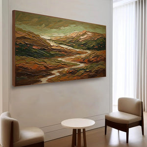 TERRA VISTA: Heavily Textured Abstract Landscape Oil Painting