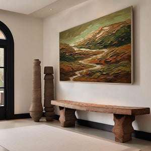 TERRA VISTA: Heavily Textured Abstract Landscape Oil Painting