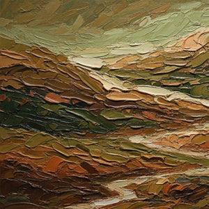 TERRA VISTA: Heavily Textured Abstract Landscape Oil Painting