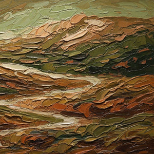 TERRA VISTA: Heavily Textured Abstract Landscape Oil Painting