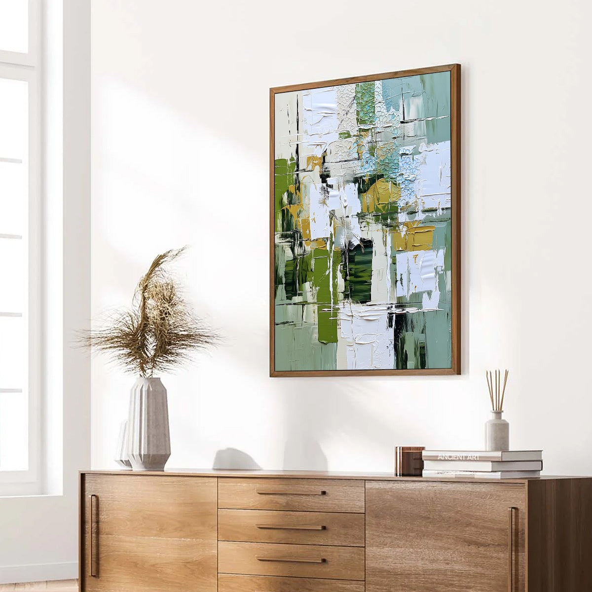 TERRACE VIEW: Textured Abstract Impasto Landscape Painting