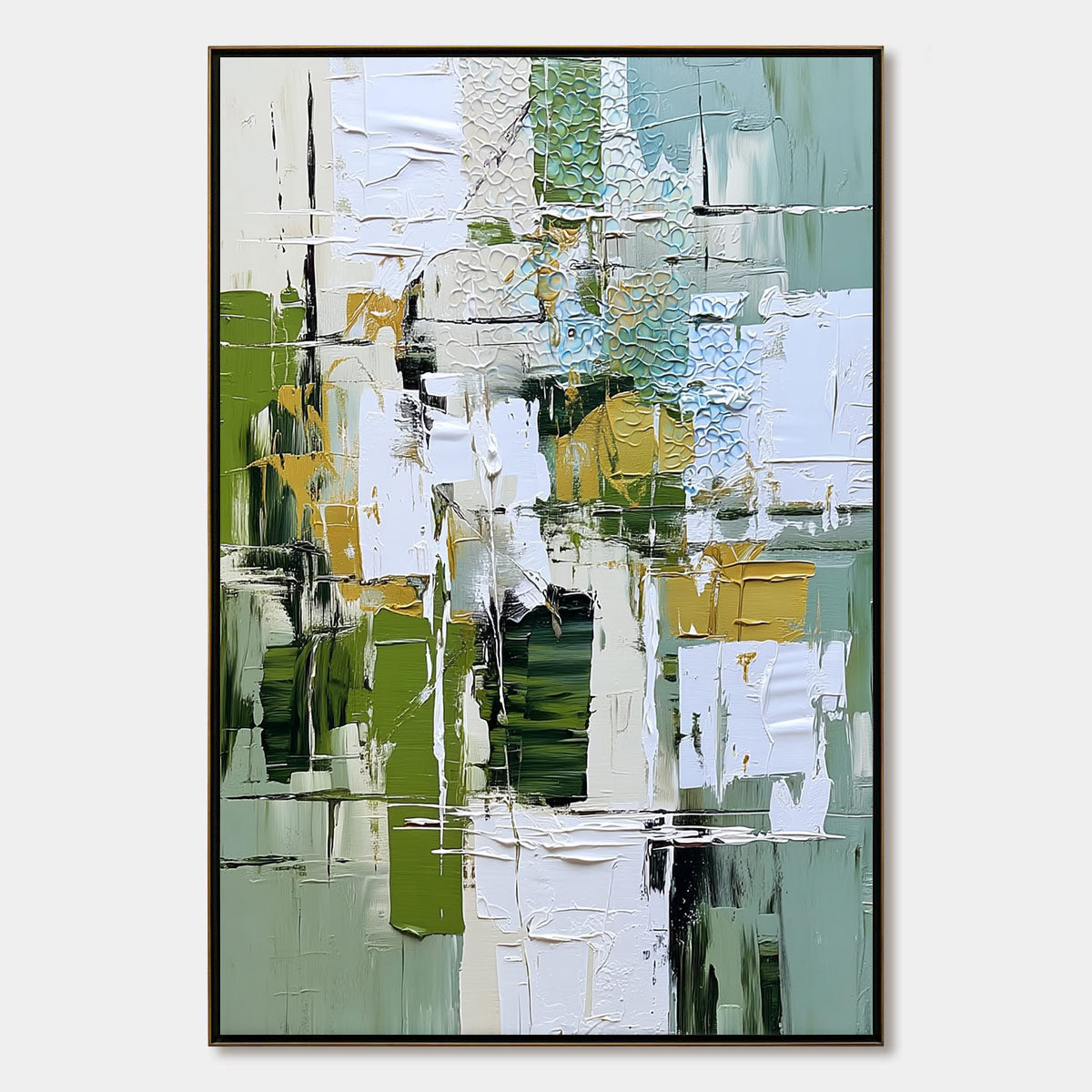 TERRACE VIEW: Textured Abstract Impasto Landscape Painting