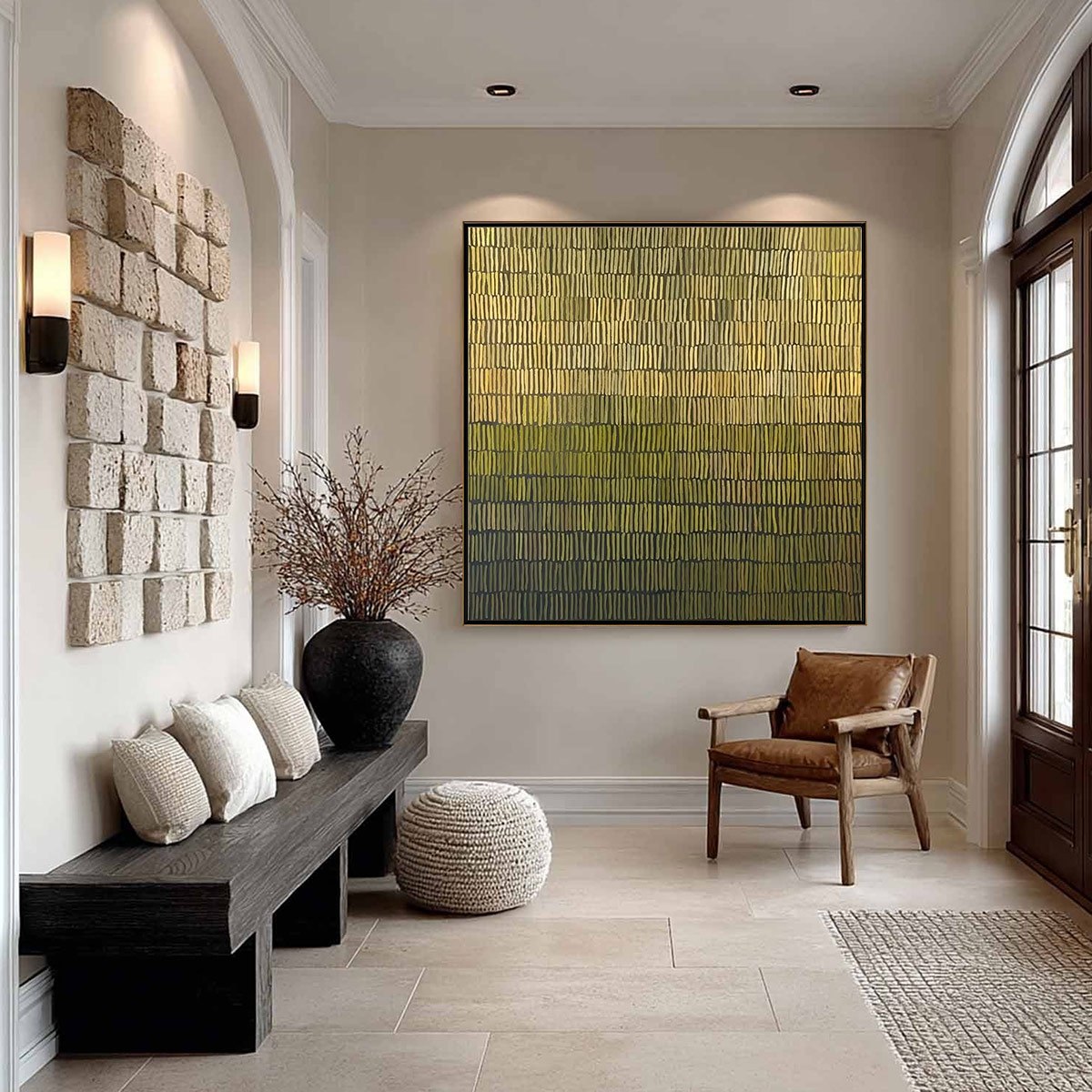 TERRACED SERENITY: Wabi Sabi Minimalist Abstract Painting