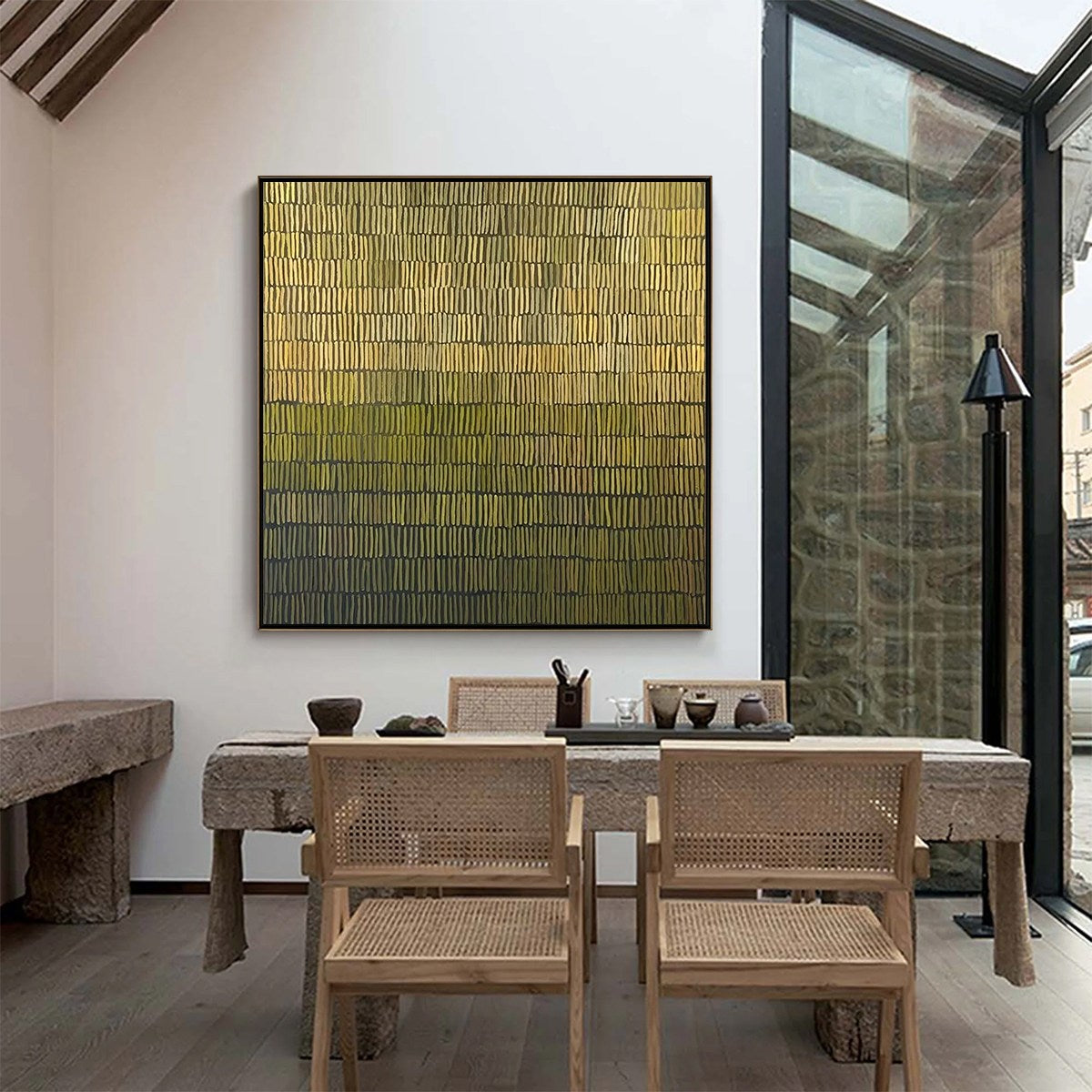 TERRACED SERENITY: Wabi Sabi Minimalist Abstract Painting