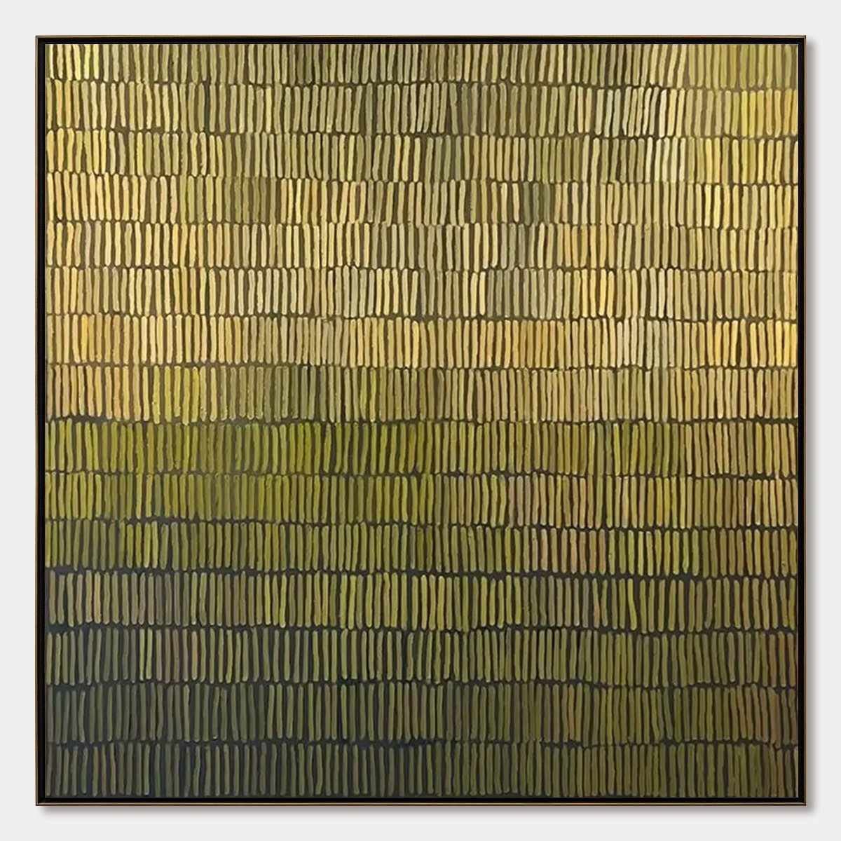 TERRACED SERENITY green minimalist abstract oil painting wall art