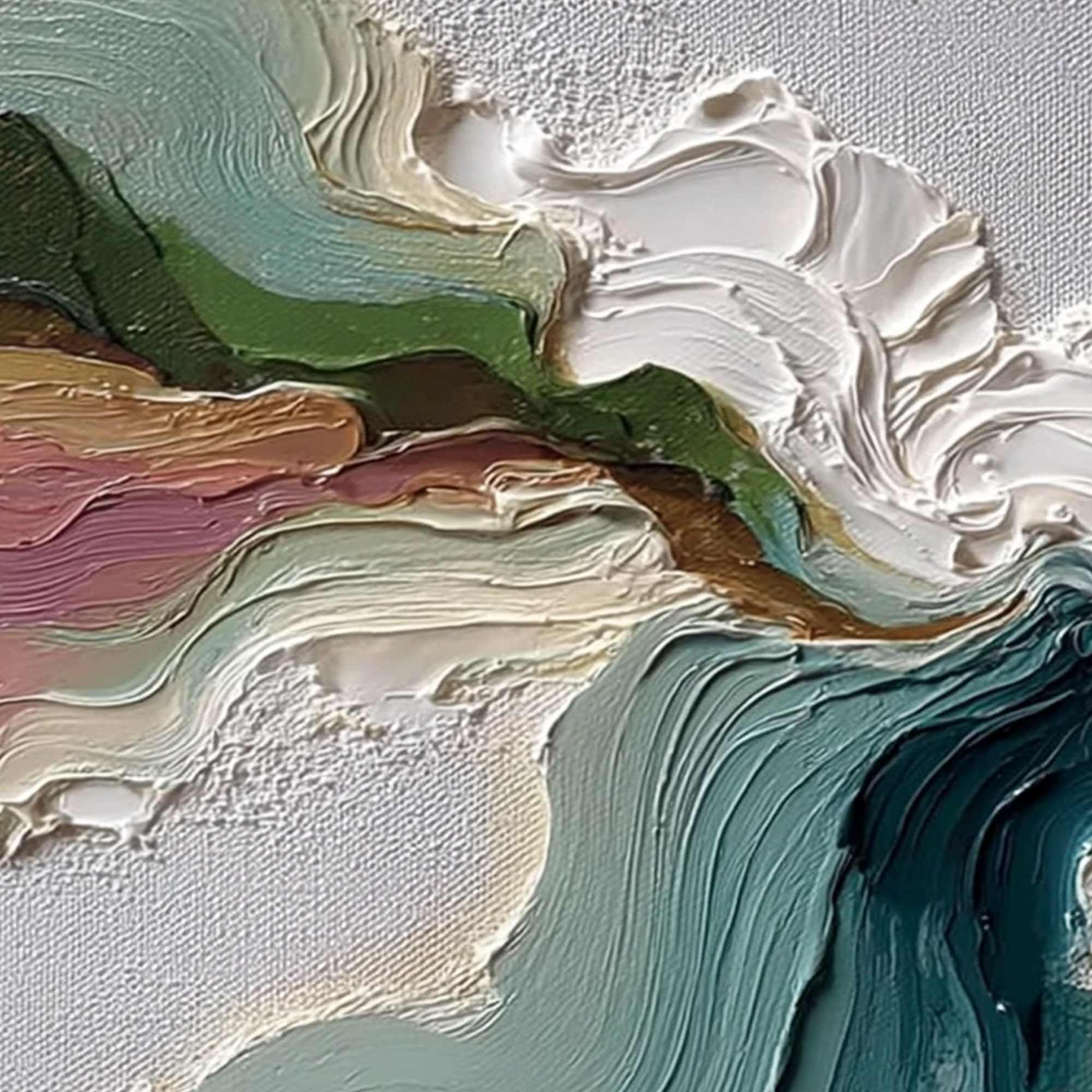 TERRAFLOW: Large Horizontal Abstract Impasto Landscape Painting