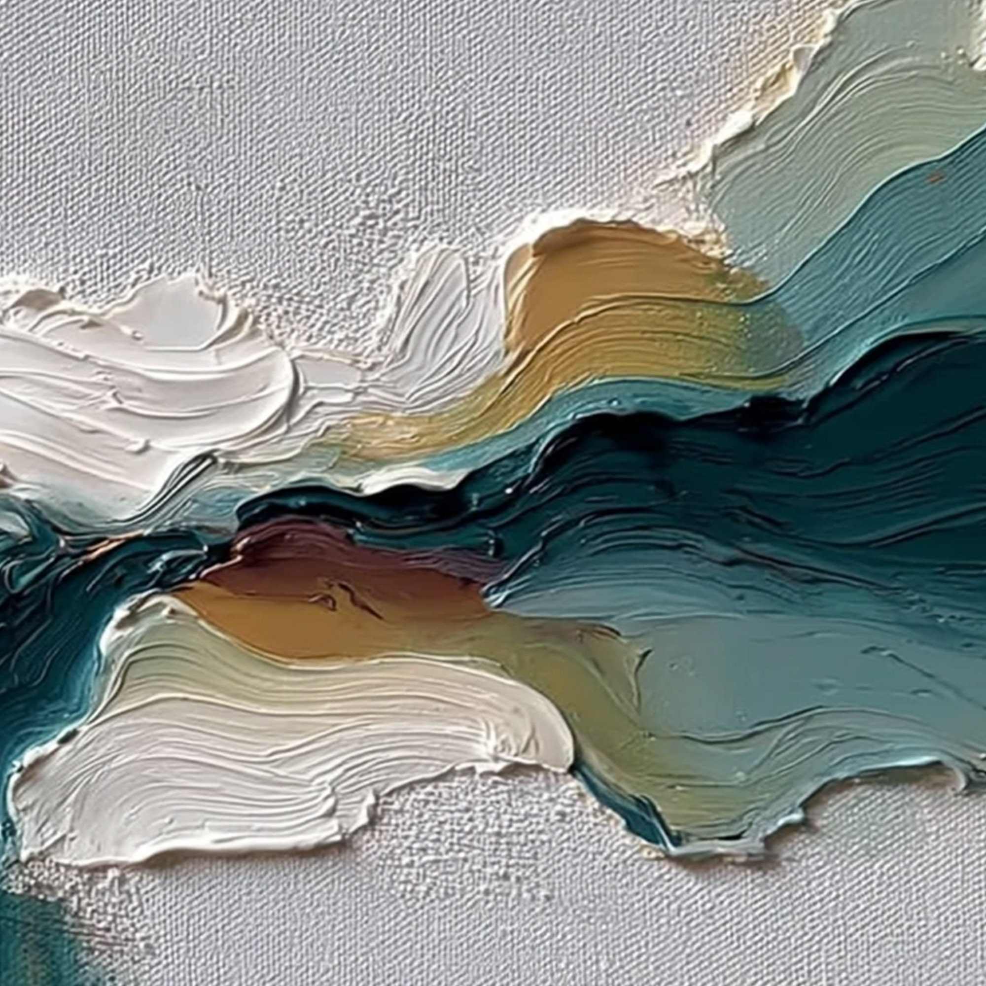 TERRAFLOW: Large Horizontal Abstract Impasto Landscape Painting