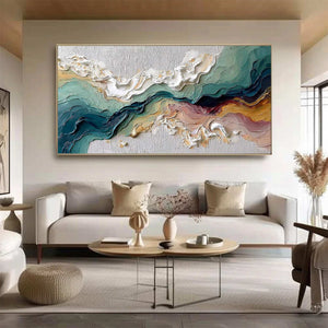 TERRAFLUX: Large Abstract Landscape Heavy Texture Palette Knife Painting