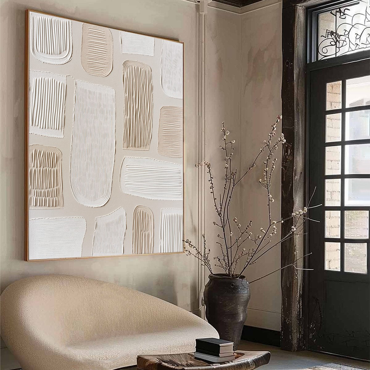 TERRAFORMS: Textured Wabi Sabi Abstract Painting in Neutral Tones