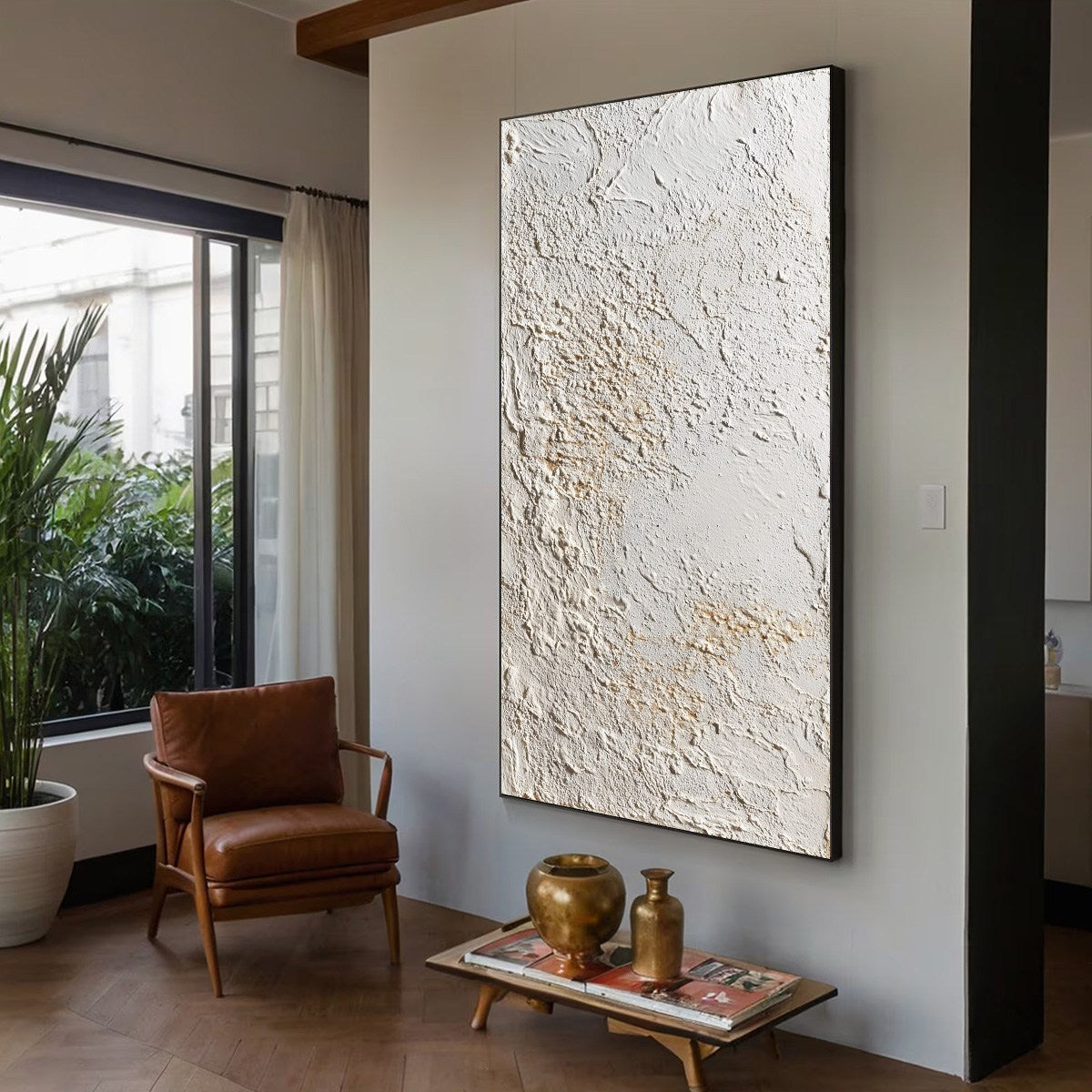 TERRA ALBA: Textured Wabi Sabi Minimalist Abstract Painting