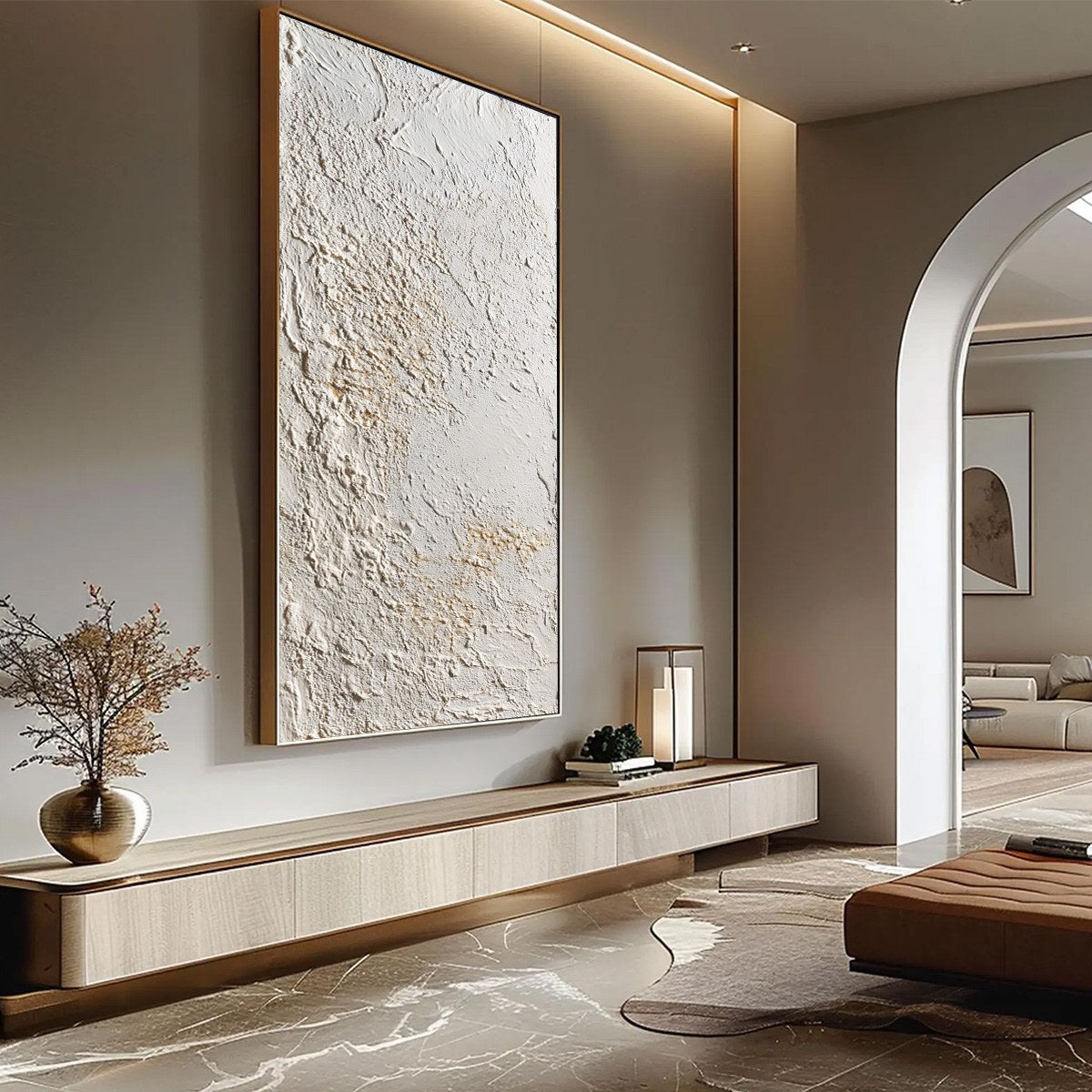 TERRA ALBA: Textured Wabi Sabi Minimalist Abstract Painting