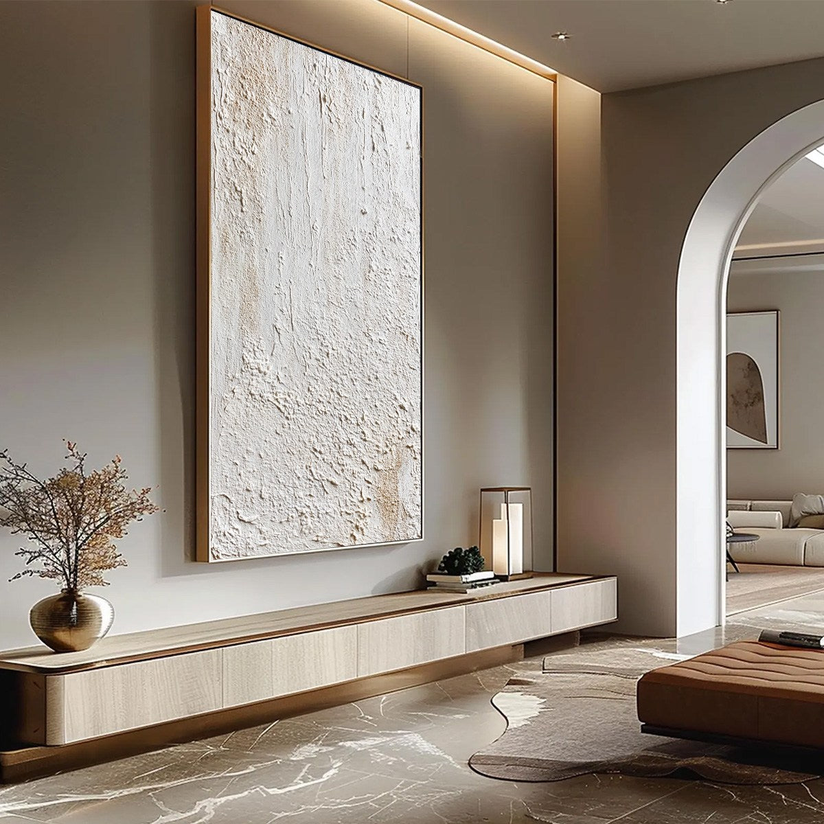 TERRA ALBA: Textured Wabi Sabi Minimalist Abstract Painting