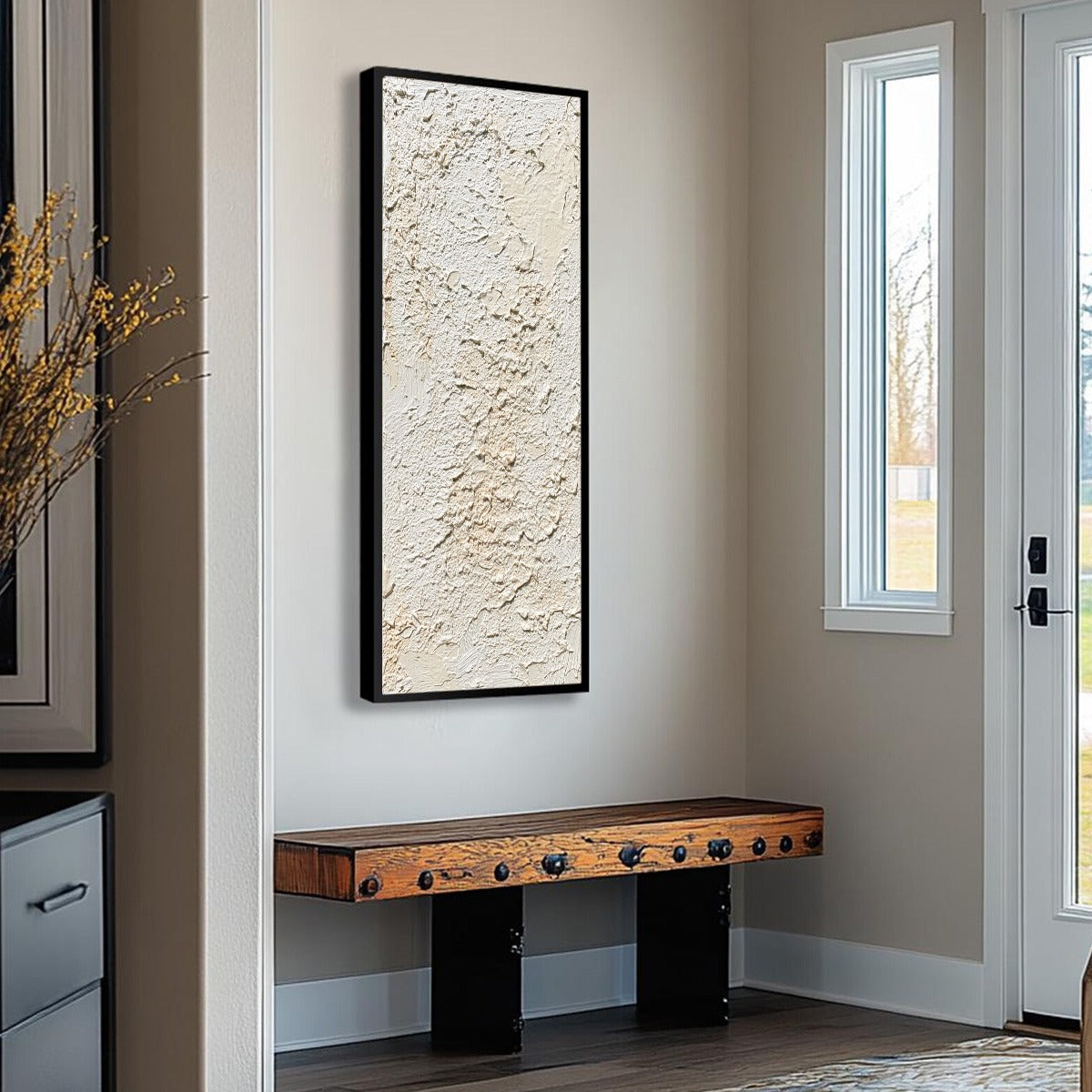 TERRA BLANCA: Heavy Texture Minimalist Wabi Sabi Painting