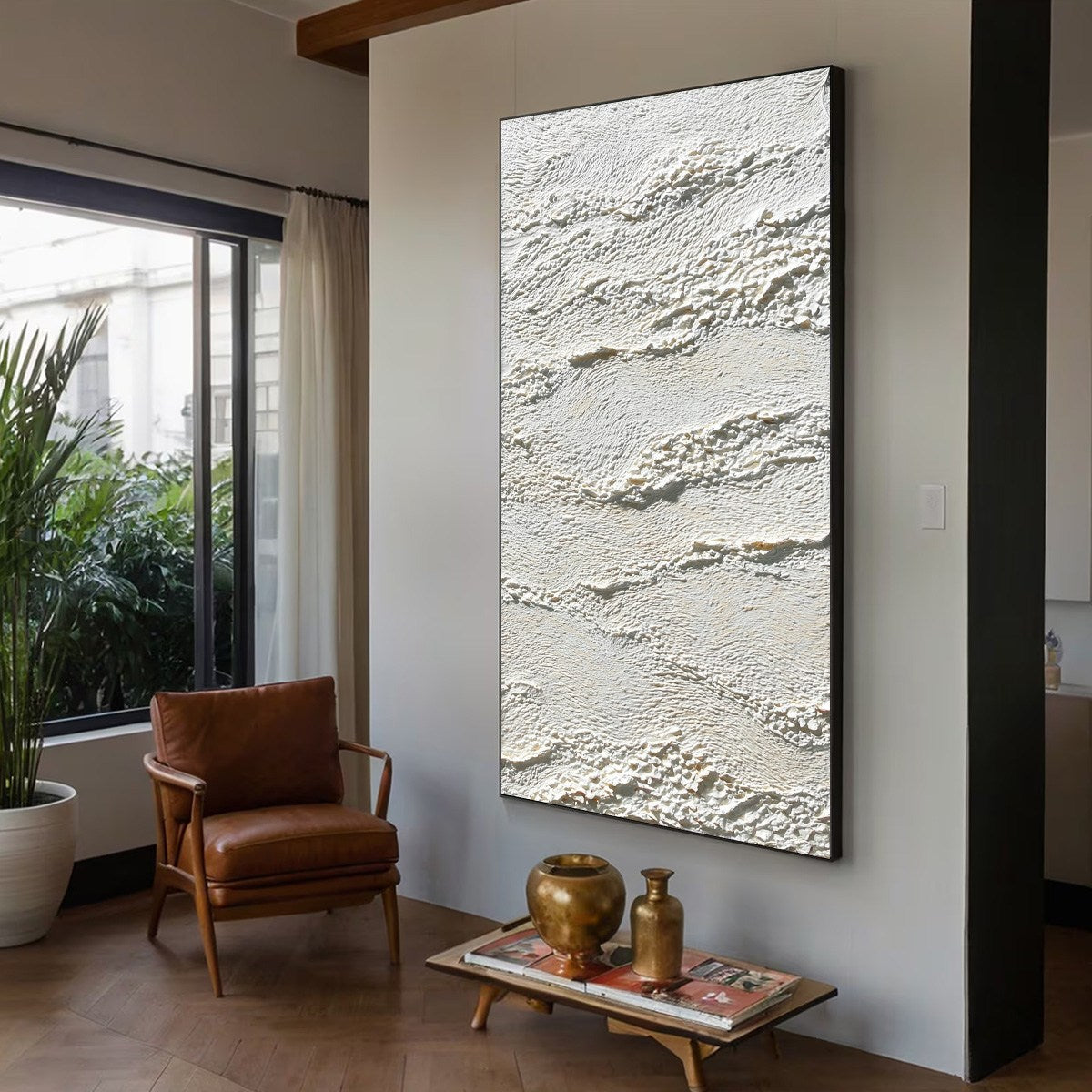 TERRA BLANCA: Minimalist Wabi Sabi Textured Abstract Painting
