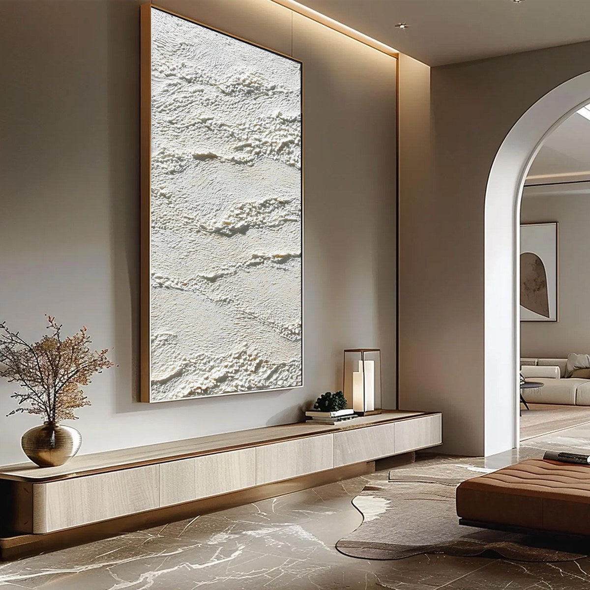 TERRA BLANCA: Minimalist Wabi Sabi Textured Abstract Painting