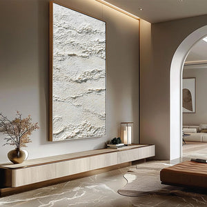 TERRA BLANCA: Minimalist Wabi Sabi Textured Abstract Painting