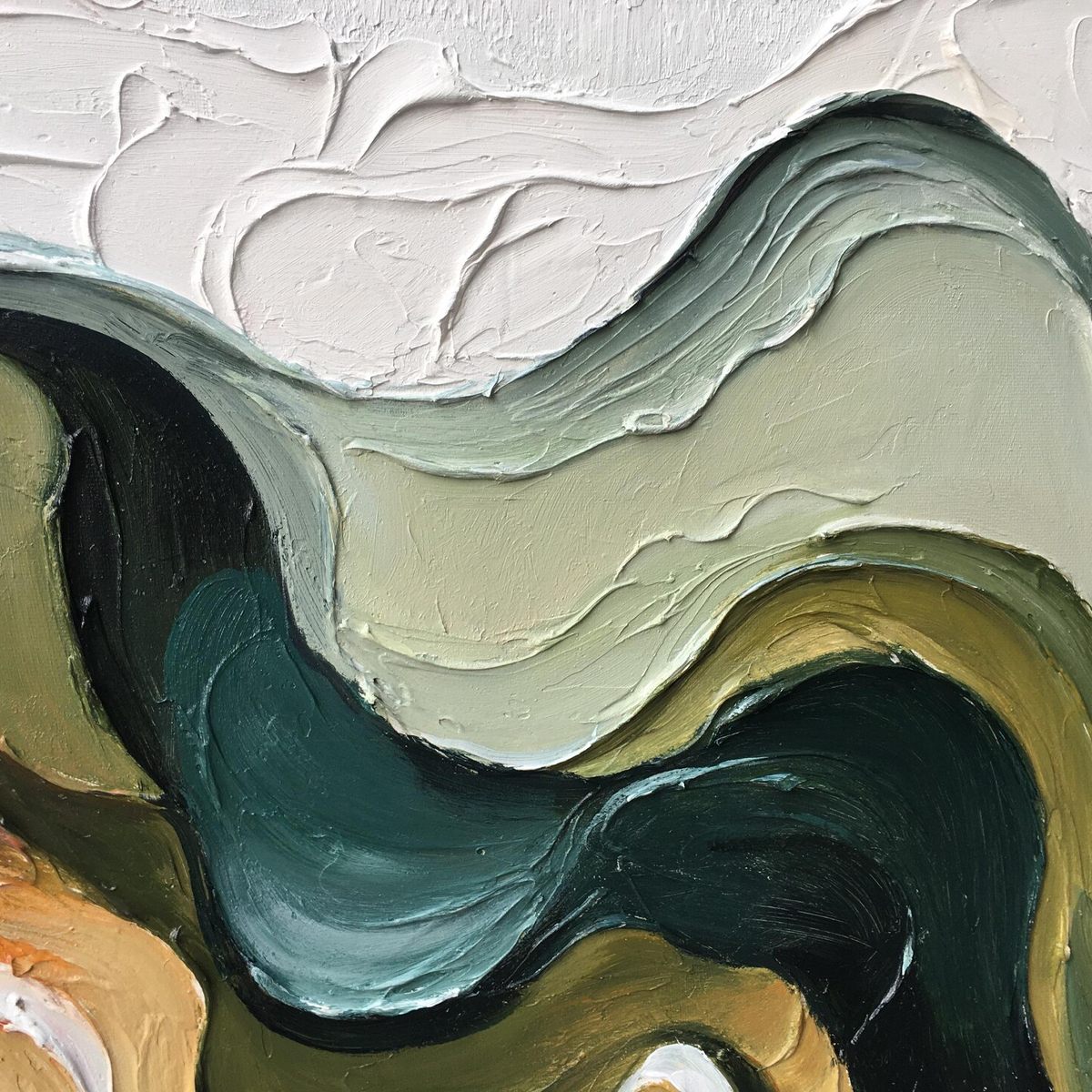 TERRA FLOW: Textured Abstract Earth Tone Panoramic Painting