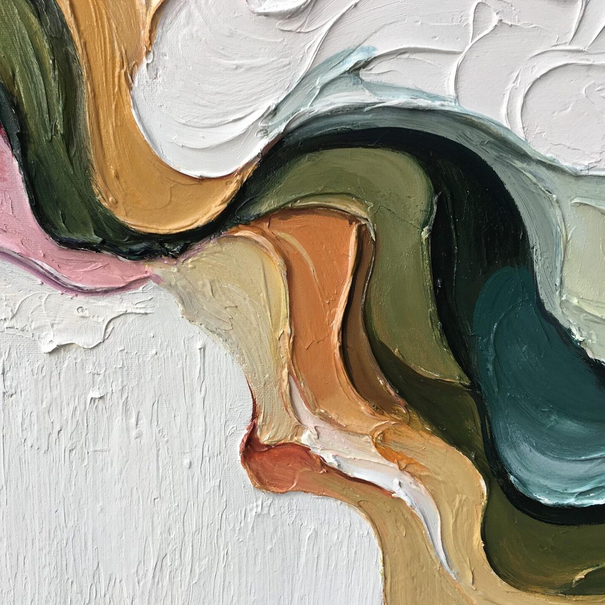 Terra Flow Panoramic Abstract Impasto Oil Painting | Textured Wall