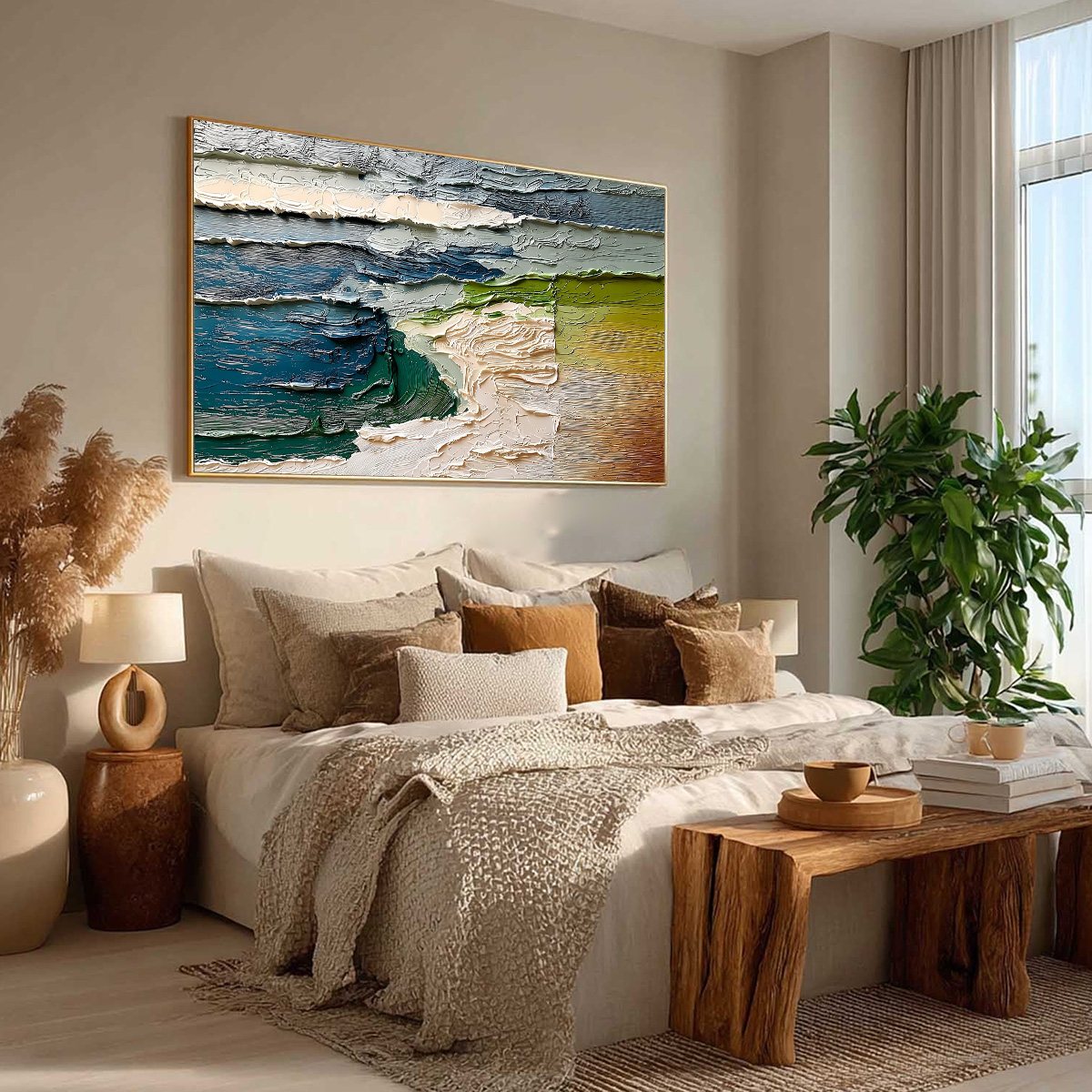 TERRA'S EDGE: Textured Wabi Sabi Coastal Abstract Painting