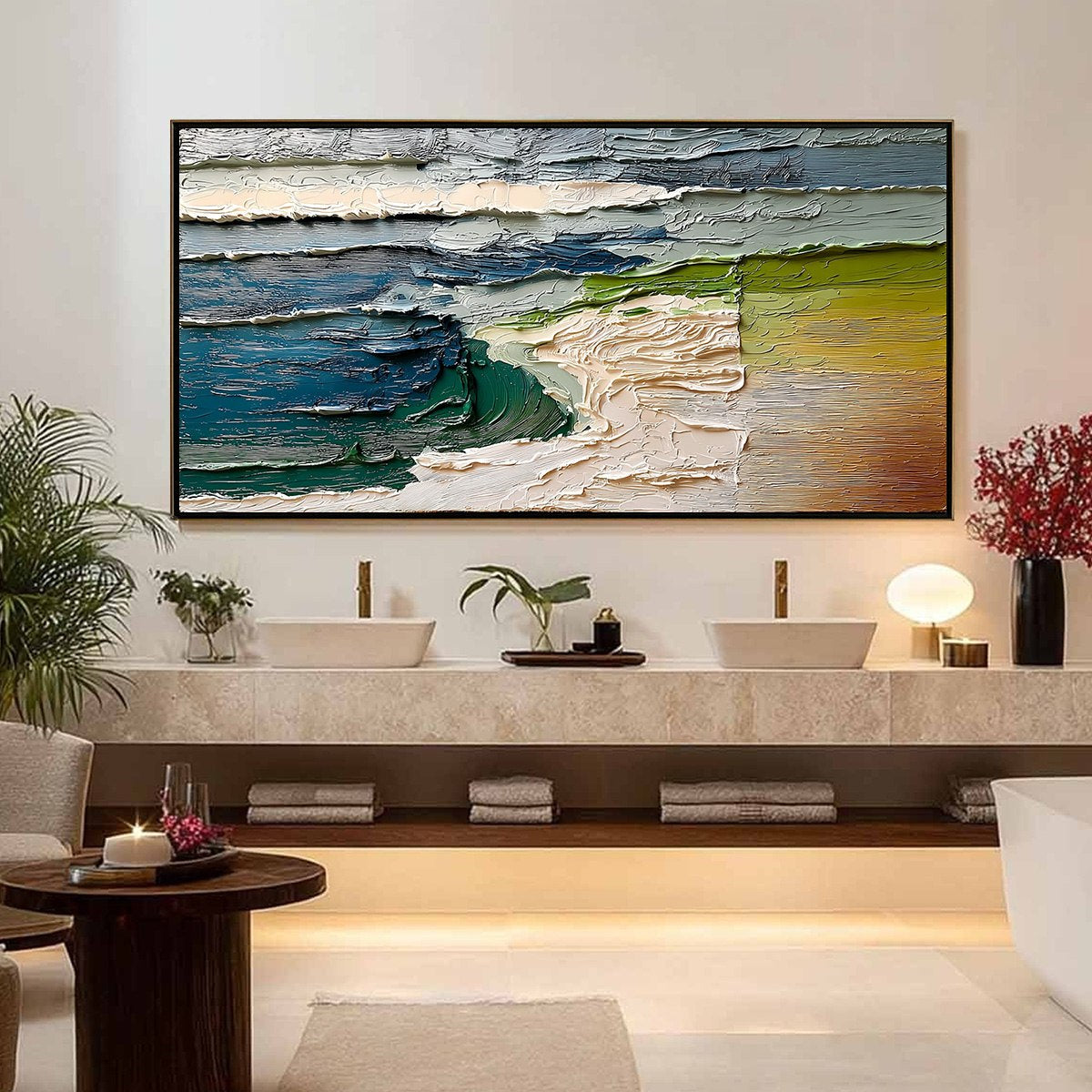 TERRA'S EDGE: Textured Wabi Sabi Coastal Abstract Painting