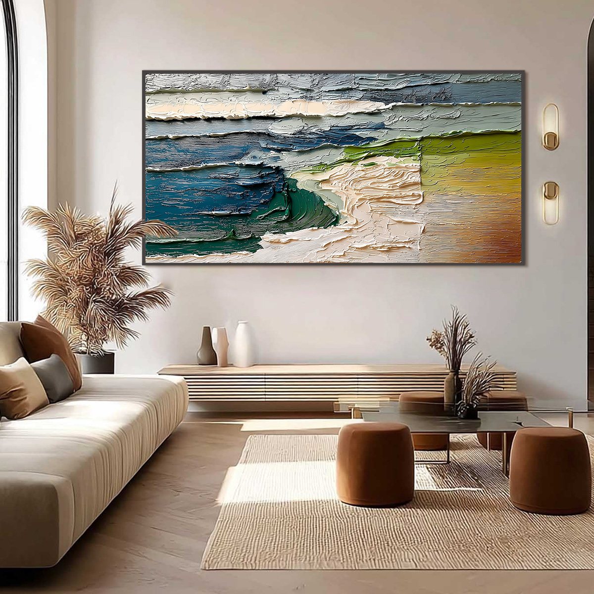 TERRA'S EDGE: Textured Wabi Sabi Coastal Abstract Painting