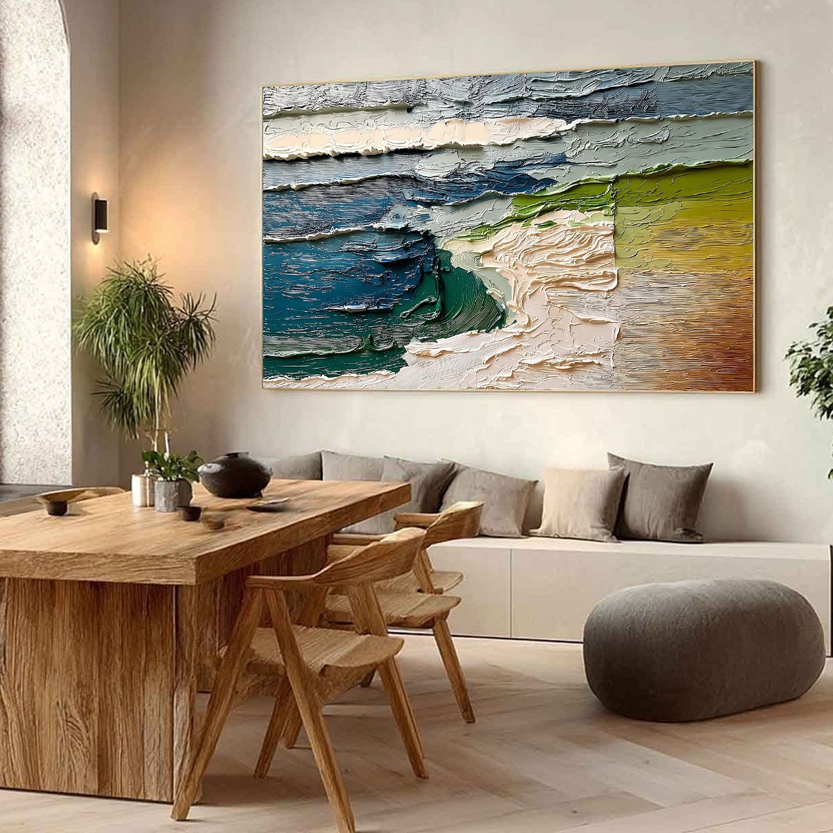 TERRA'S EDGE: Textured Wabi Sabi Coastal Abstract Painting