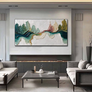 TERRA'S VEINS: Textured Abstract Landscape Impasto Oil Painting