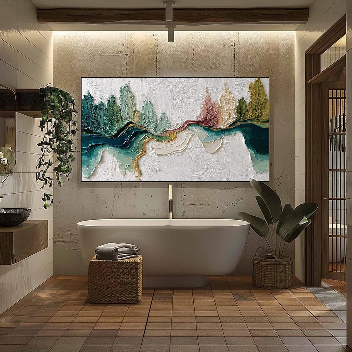 TERRA'S VEINS: Textured Abstract Landscape Impasto Oil Painting