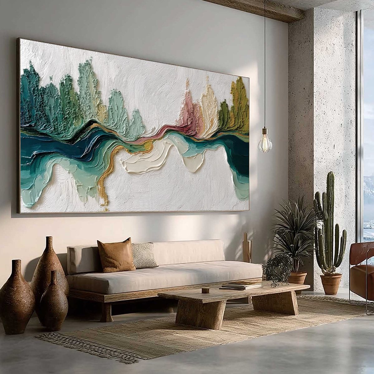 TERRA'S VEINS: Textured Abstract Landscape Impasto Oil Painting