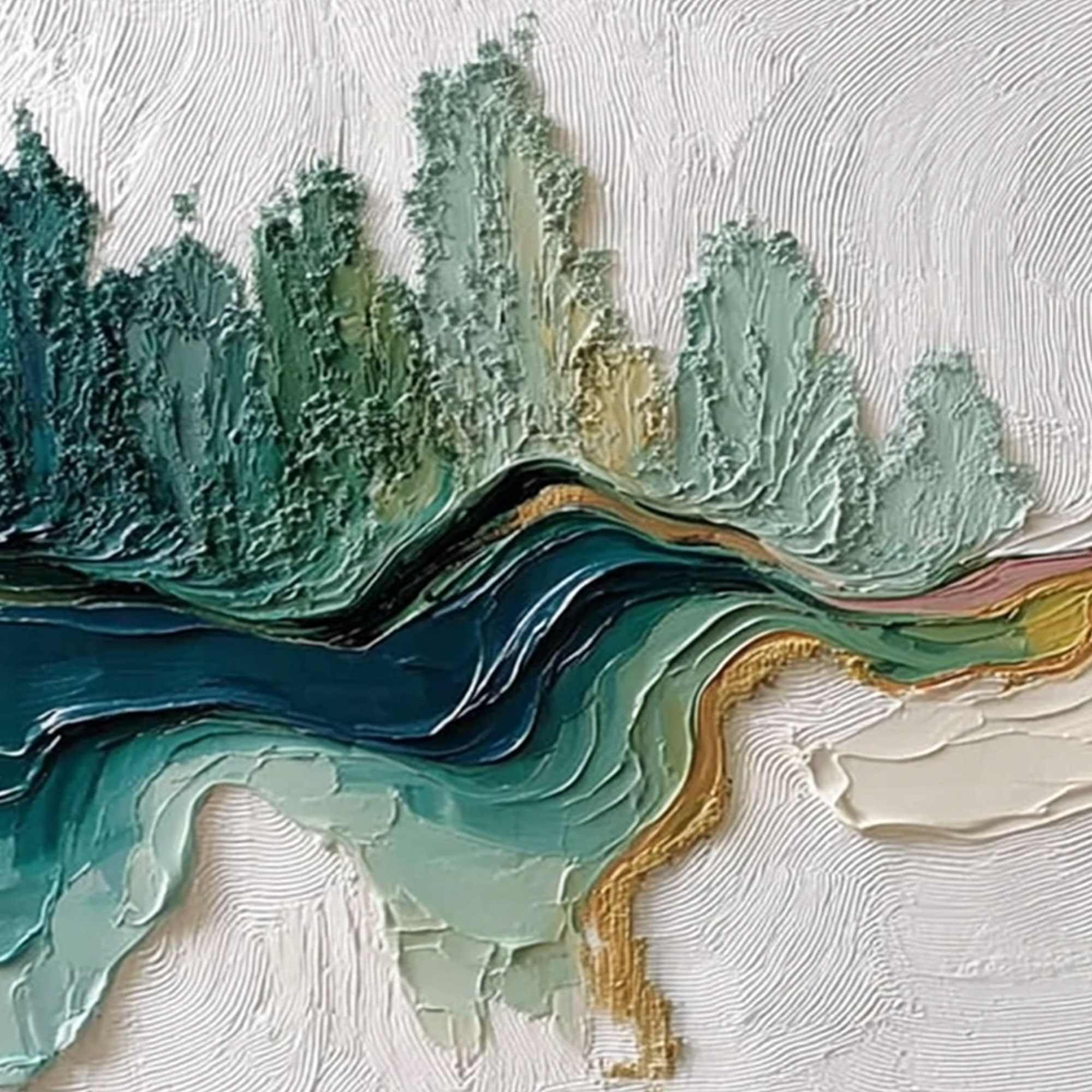 TERRA'S VEINS: Textured Abstract Landscape Impasto Oil Painting
