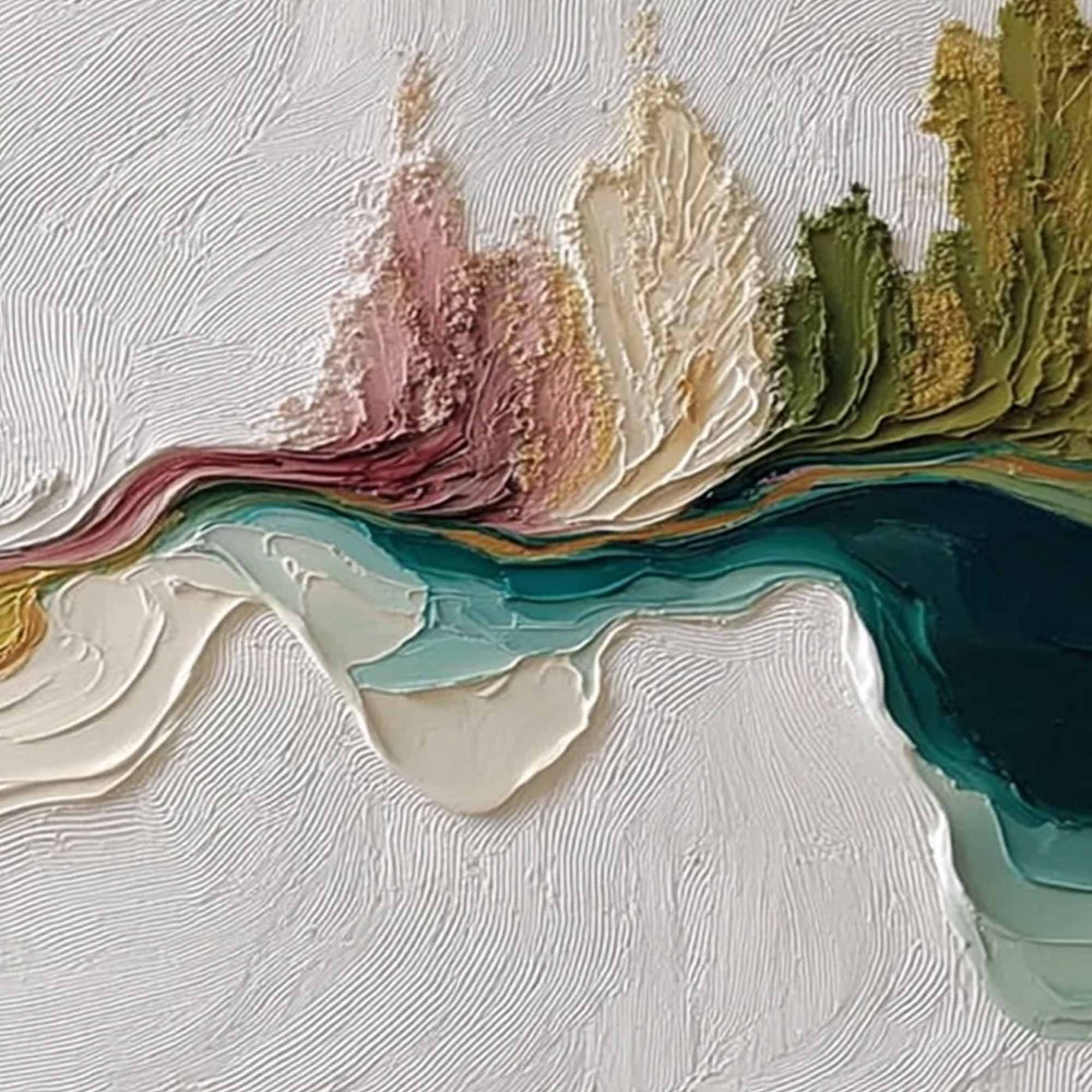 TERRA'S VEINS: Textured Abstract Landscape Impasto Oil Painting