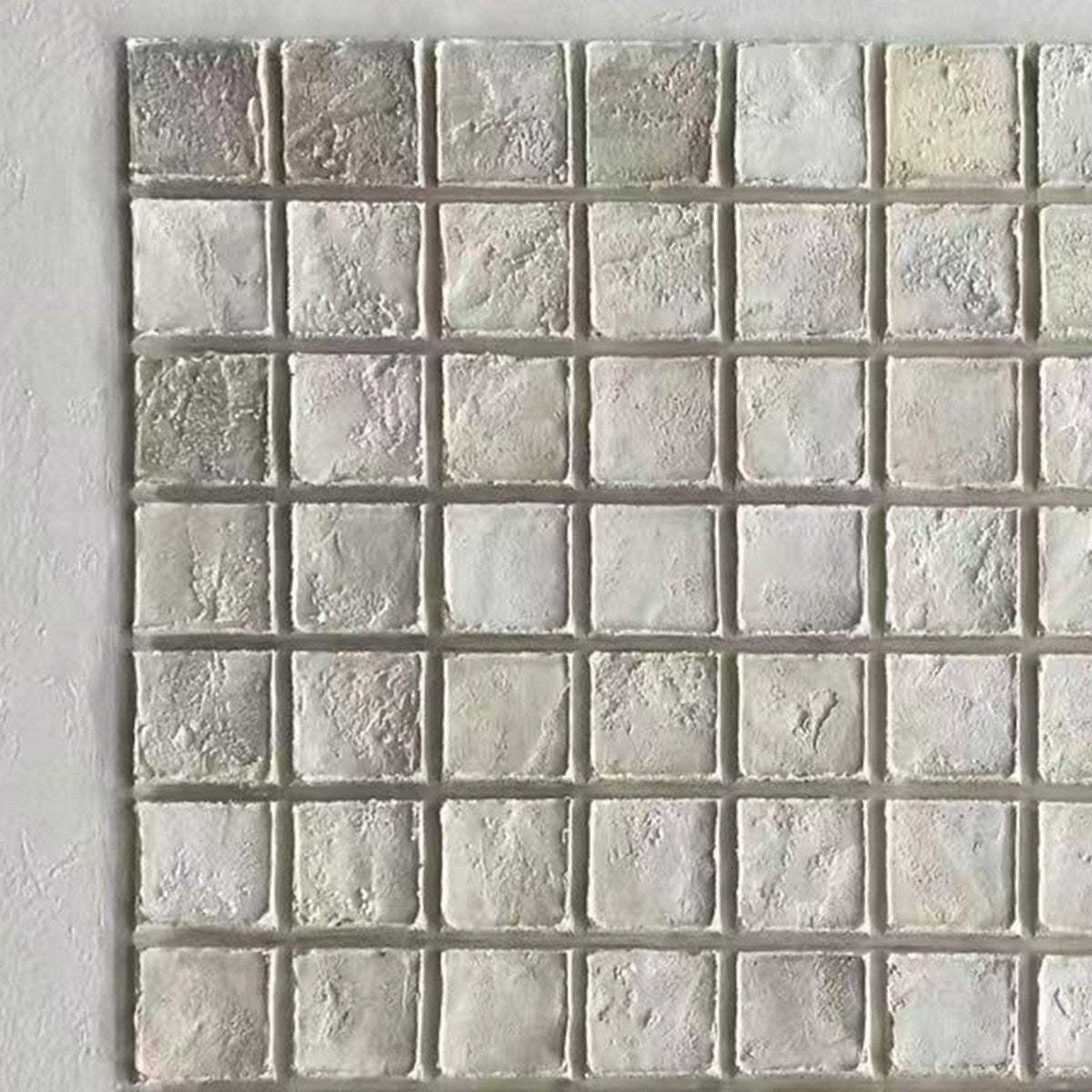 TESSELLATION- Textured Minimalist Abstract White Oil Painting